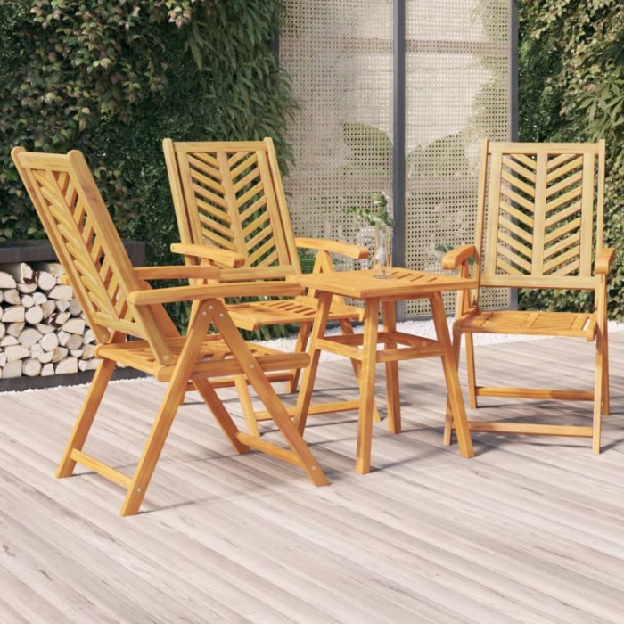 vidaXL Scaune de grădină rabatabile, 3 buc., lemn masiv de acacia 362232