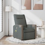 VidaXL Fotoliu de masaj rabatabil, gri &icirc;nchis, material textil