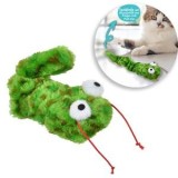 Jucarie de plus pentru pisici, forma de sarpe, verde, 12 cm, CMCLASS