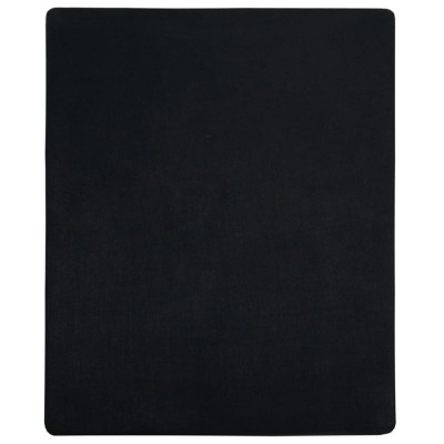 Cearsaf de pat cu elastic, negru, 100x200 cm, bumbac foto