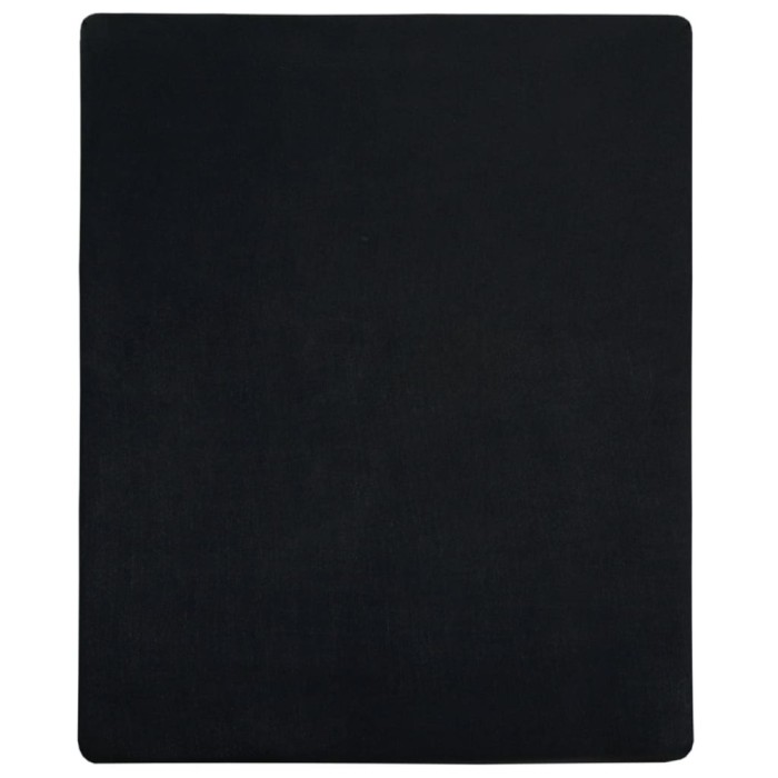 Cearsaf de pat cu elastic, negru, 100x200 cm, bumbac