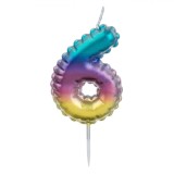 Lum&acirc;nare Aniversară, Model 6, Multicolor, Ombre Metalizată, Parafină, Oem