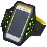 Banderola Hama Running XXL pentru telefon, prindere pe brat, Negru/Galben
