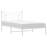 Cumpara ieftin Cadru de pat din metal cu tablie, alb, 107x203 cm