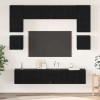 VidaXL Set comodă TV 8 pcs Stejar negru 80 x 30 x 30 cm Lemn compozit