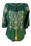 Bluza tip ie dama RIAG, marime 2XL, verde/auriu