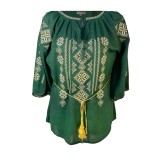 Bluza tip ie dama RIAG, marime L, verde/auriu