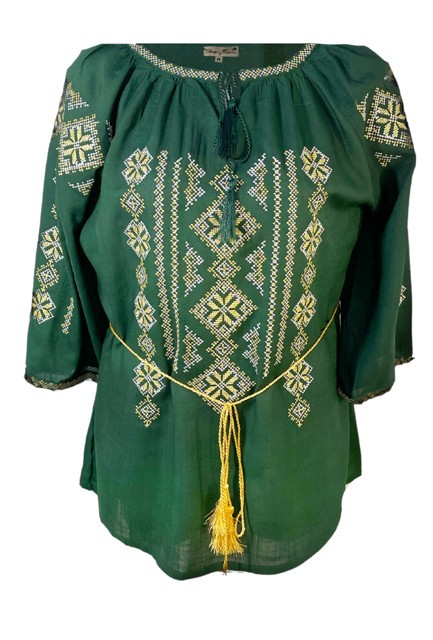 Bluza tip ie dama RIAG, marime 2XL, verde/auriu