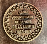 QW1 203 - Medalie tematica istorica - Medalia omagiala a Comitetului luxemburghez al Drumului Libertății - 1987