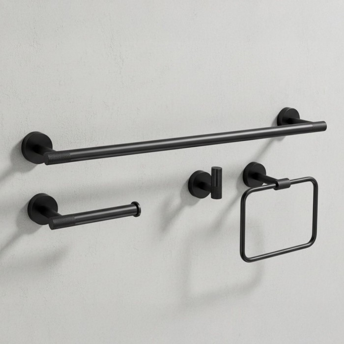 Set accesorii pentru baie GRID Black 4 piese