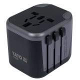 YT-81301 YATO Adaptor universal de calatorie, 2 porturi USB