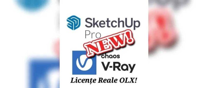 Pachet Sketchup 2024 V Ray 7 2024 Licență Permanentă Warehouse 3D 2025