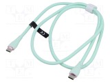 Cablu USB 2.0 USB C nichelat 1m verde VENTION