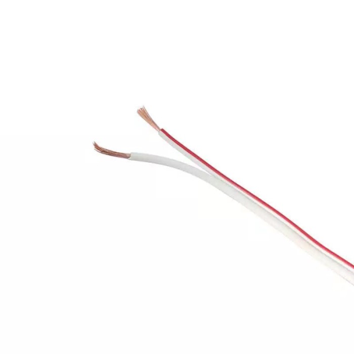 Cablu pentru boxe, alb, 2 x 0.75 mm, 100 m / rola