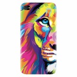 Husa silicon pentru Apple Iphone 4 / 4S, Colorfull Lion 002