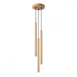 Lampă Suspendată Pastel De Aur Oțel 3 Becuri Tub Modern De Interior