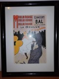 Tablou afis Toulouse Lautrec Moulin Rouge La Goulue reproducere Ephi Paris 2013 in rama lemn