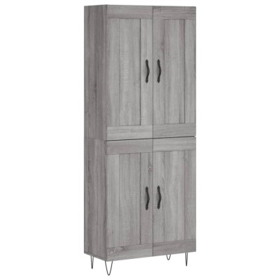 Dulap inalt, gri sonoma, 69,5x34x180 cm, lemn compozit foto