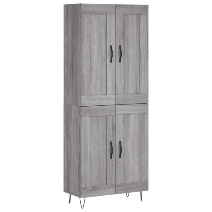 Dulap inalt, gri sonoma, 69,5x34x180 cm, lemn compozit
