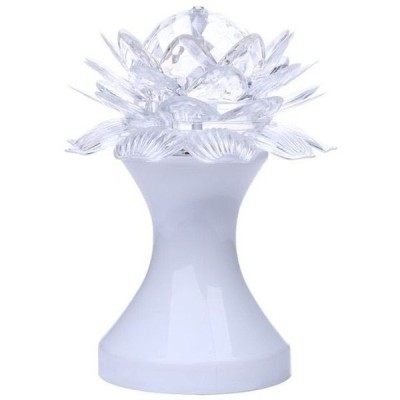Lampa rotativa cu suport si leduri multicolore,Floare de Lotus foto