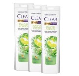 Sampon anti-matreata Clear Scalp Oil Control pentru femei, 3 x 360 ml