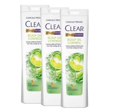 Sampon anti-matreata Clear Scalp Oil Control pentru femei, 3 x 360 ml foto