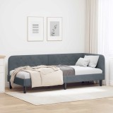 vidaXL Cadru de pat colțar cu headboard Gri &icirc;nchis 80 x 200 cm Catifea 42016587
