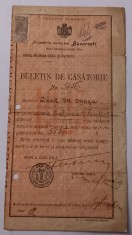Buletin de casatorie Bucuresti , Septembrie 1925