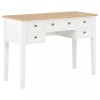 Birou Alb Lemn MDF 109.5x45x77.5 cm Sertare Birou Calculator