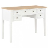 Birou Alb Lemn MDF 109.5x45x77.5 cm Sertare Birou Calculator