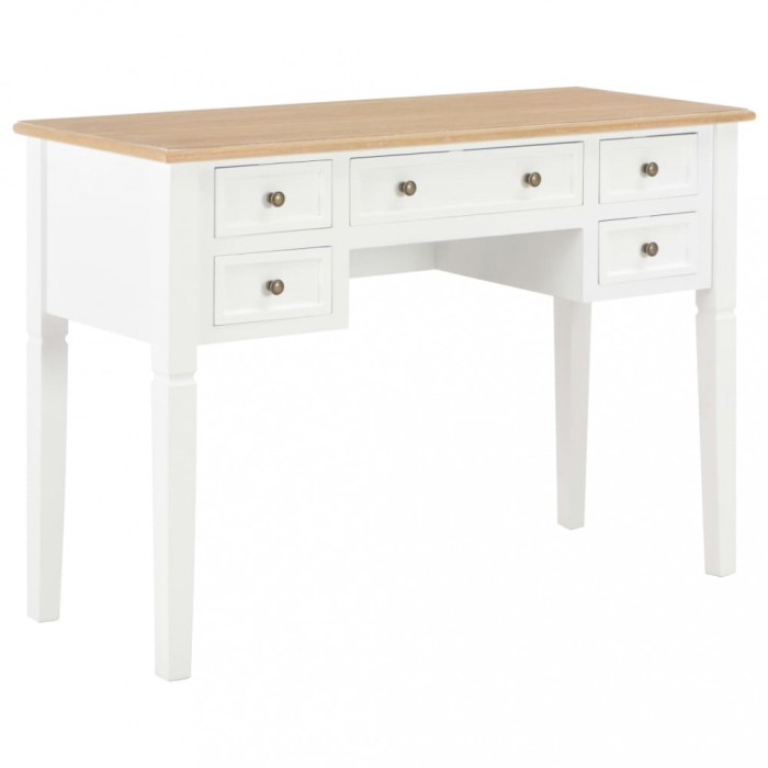 Gossi birou de scris, alb, 109,5 x 45 x 77,5 cm, lemn