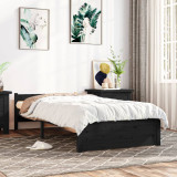 Cadru de pat, negru, 90x200 cm, lemn masiv, vidaXL