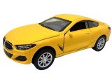 Macheta BMW M8 Coupe galben 1:32 metal cu lumini si sunete usi deschise