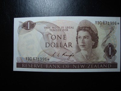 NOUA ZEELANDA 1 DOLAR 1977 UNC REPLACEMENT foto