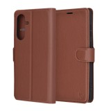 Husa pentru samsung galaxy a56 5g - leather folio - brown, Techsuit