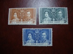 GOLD COAST 1937 SERIE INCORONAREA GEORGE VI MH
