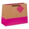 Pungă Cadou, Bicolor, Bej Fucsia, M&acirc;nere Textile, Dimensiuni 33x14x26.5 cm