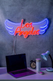 Decoratiune luminoasa LED, Los Angeles, Benzi flexibile de neon, DC 12 V, Rosu albastru, Neon Graph