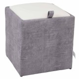 TABURET BOX - PRINT - CORP BETON ZGARIAT/CAPAC IMITATIE PIELE DIVERSE CULORI - Roz 21896