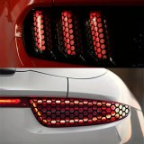 Set 2 folii autoadezive decupate pentru decorarea stopurilor auto, dimensiune 2 x 48 x 30cm, culoare Negru Mat, model HONEYCOMB, AVEX
