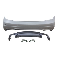 Set bara spate MERCEDES C-CLASS (W204), 03.2011-, cu gauri senzori parcare; grunduit, de vopsit; type AMG; cu spoiler; cu 2 gauri evacuare; TUNING, S