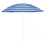 Umbrela de plaja pliabila cu inclinare reglabila, diametru 180 cm, albastru si alb Household NewTrend