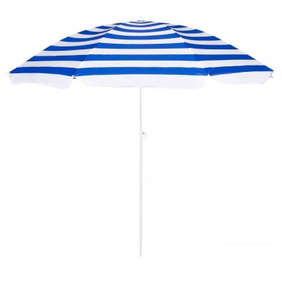 Umbrela de plaja pliabila cu inclinare reglabila, diametru 180 cm, albastru si alb Household NewTrend foto