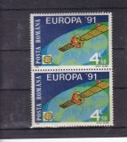 ROMANIA 1991 LP 1252 EUROPA 91 CEPT PERECHE MNH, Nestampilat