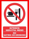 Placuta interzis servitul mesei no eating or drinking,