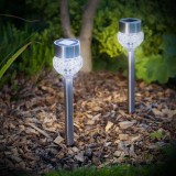Garden of Eden lampă solară LED - &icirc;nfiptă - metal șlefuit + sticlă - 270 mm