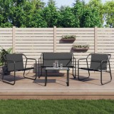 VidaXL Set mobilier de grădină, cu perne, antracit, 4 piese, oțel