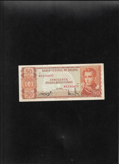 Bolivia 50 pesos bolivianos 1962 seria5336437