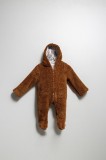 Cumpara ieftin Salopeta plusata de iarna pentru bebelusi, Tongs Baby, captusita cu fermoar, maro (Marime: 6-9 luni)