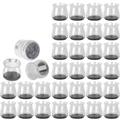 Set 32 protectii pentru picioare mobilier, 40 x 36 x 30 mm, silicon, pasla